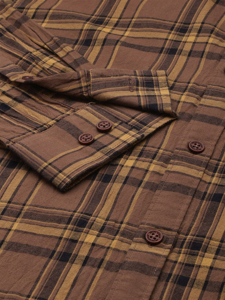 Being Human Pure Cotton Slim Fit Checked Casual Shirt