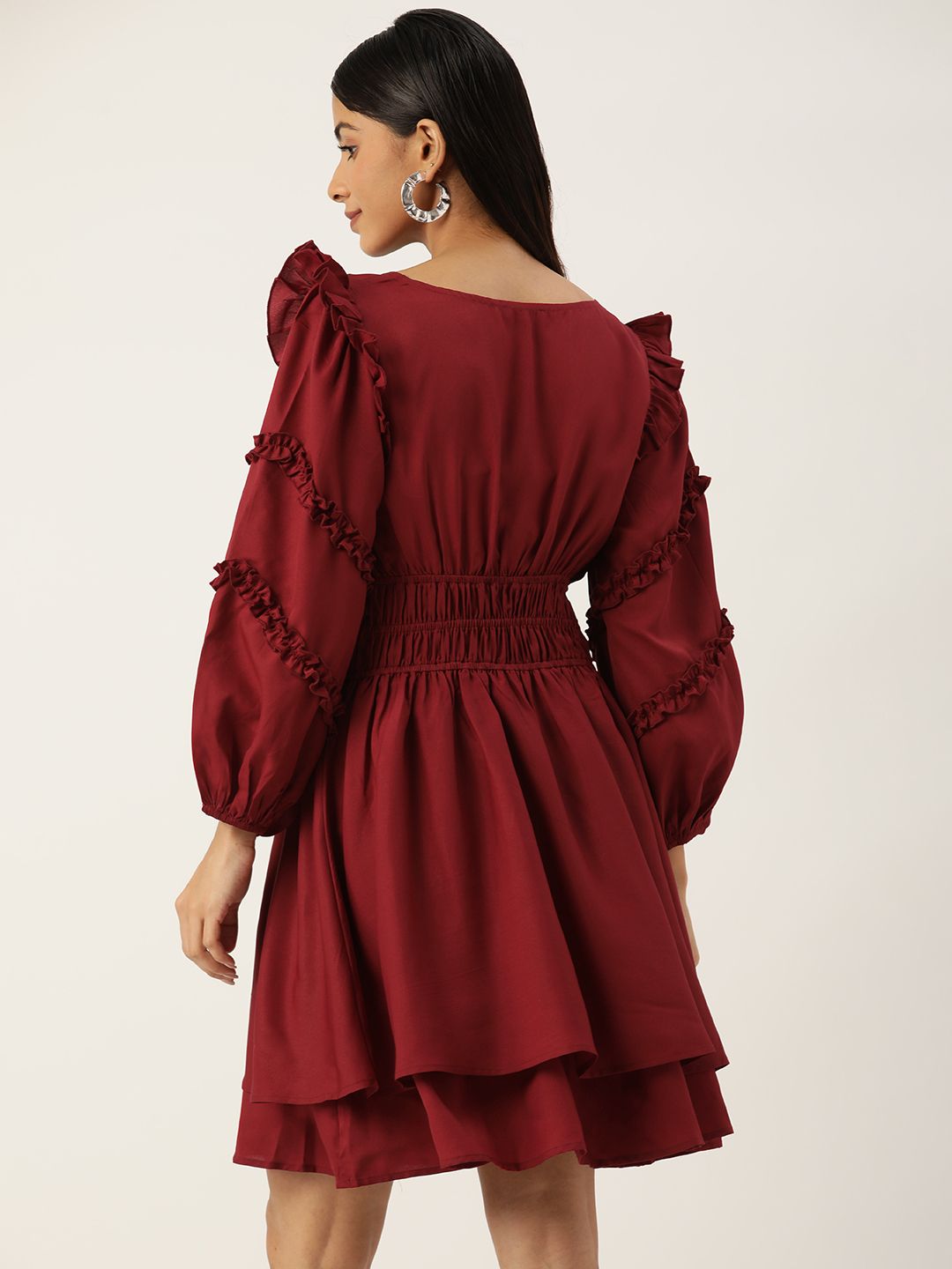 Antheaa Woman Ruched Layered Dress