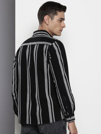 The Indian Garage Co Pure Cotton Striped Corduroy Casual Shirt
