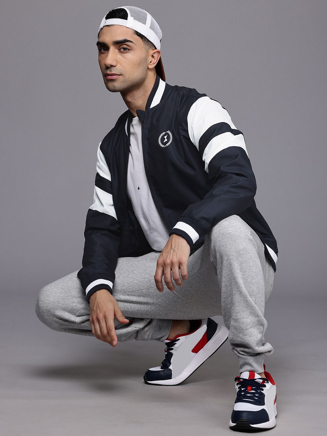HRX by Hrithik Roshan Prosport-Collection Typography Printed Varsity Lifestyle Jacket