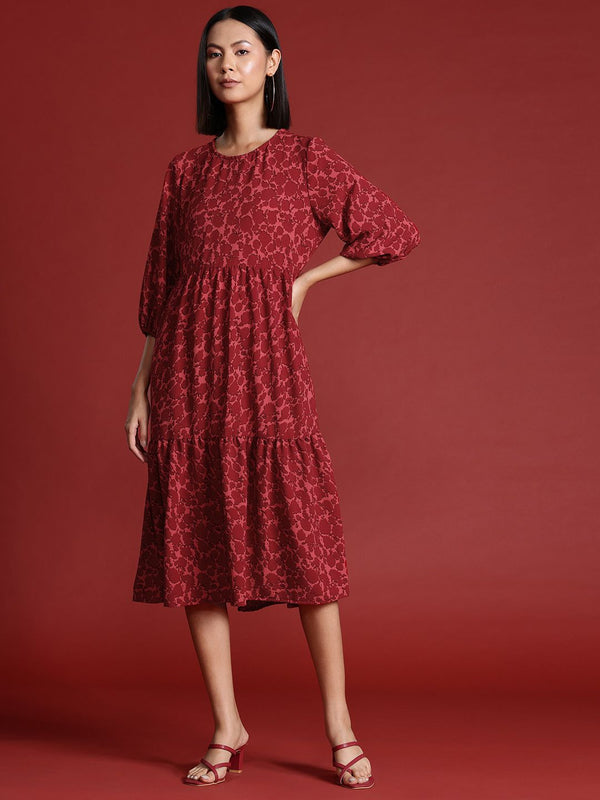 all about you Floral Print A-Line Midi Dress