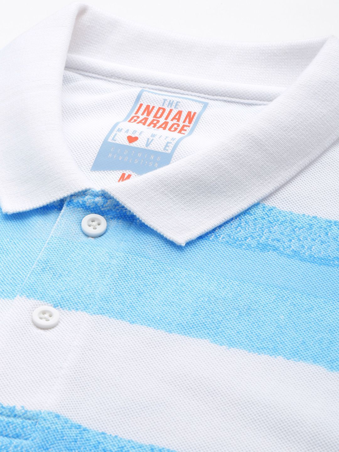 The Indian Garage Co Striped Polo Collar T-shirt