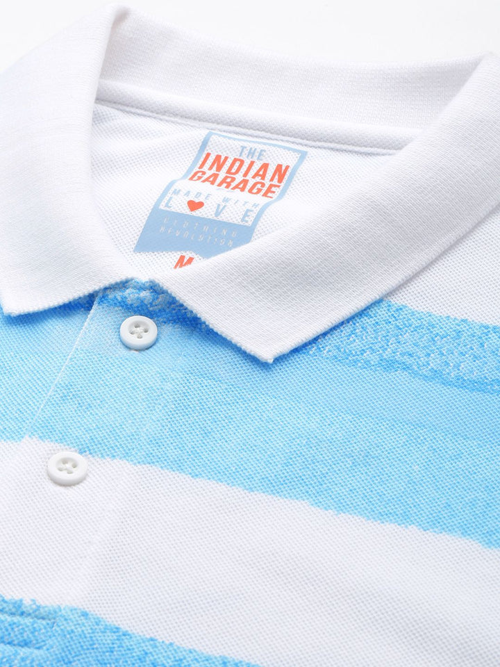The Indian Garage Co Striped Polo Collar T-shirt