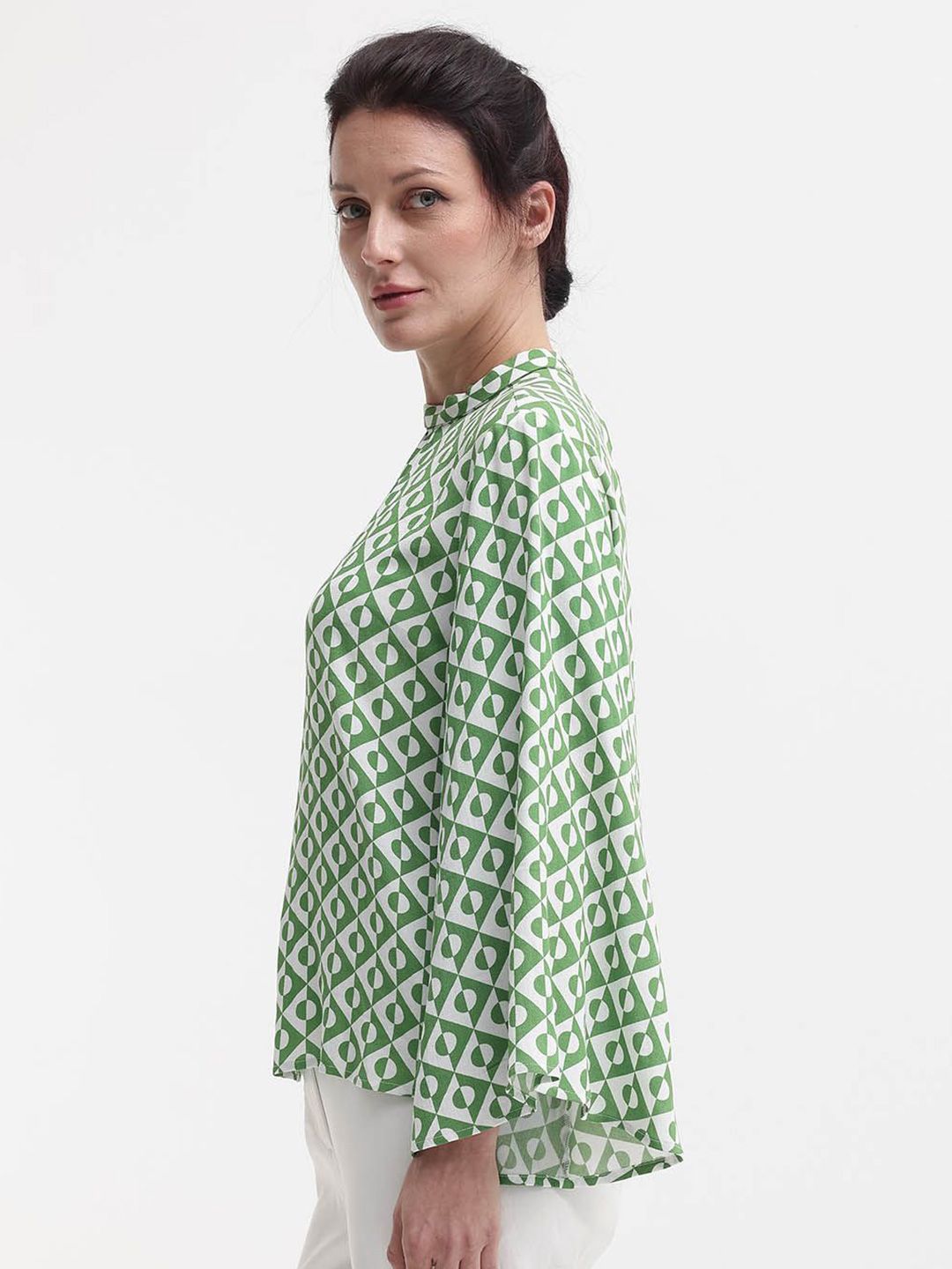 RAREISM Geometric Print Cotton Boxy Top
