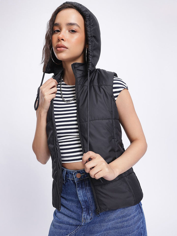 DressBerry Edgy Asymmetry Padded Gilet Jacket