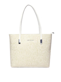 Lino Perros Cream-Coloured Self Design Shoulder Bag
