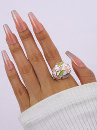 Cincin jari enamel berdaun asin