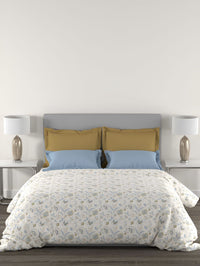 MYTRIDENT Doris Meadow Powder Flat 144TC Queen Cotton 1 Bedsheet with 2 Pillow Covers