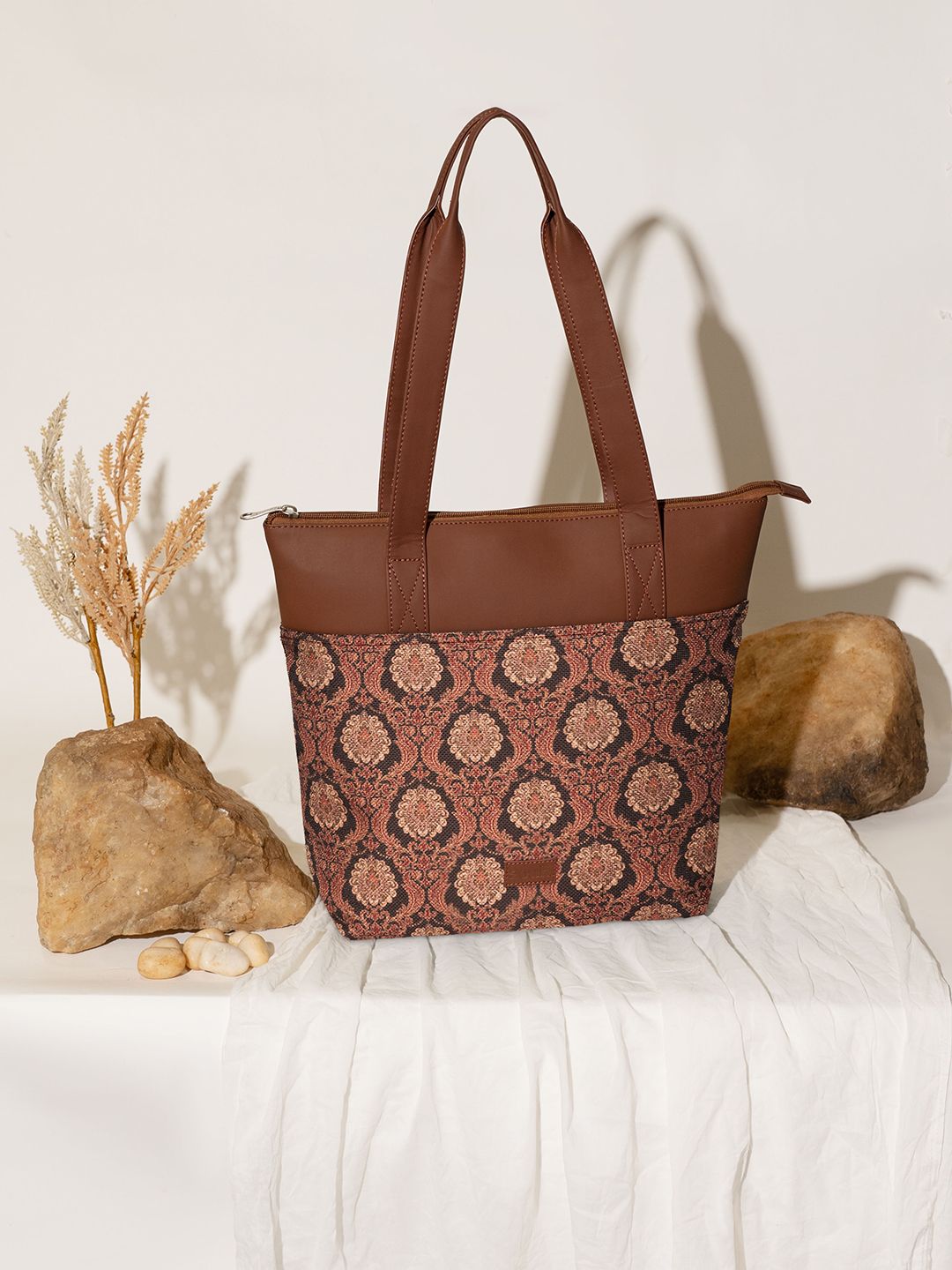 ZOUK Ethnic Motifs Printed Shopper Tote Bag