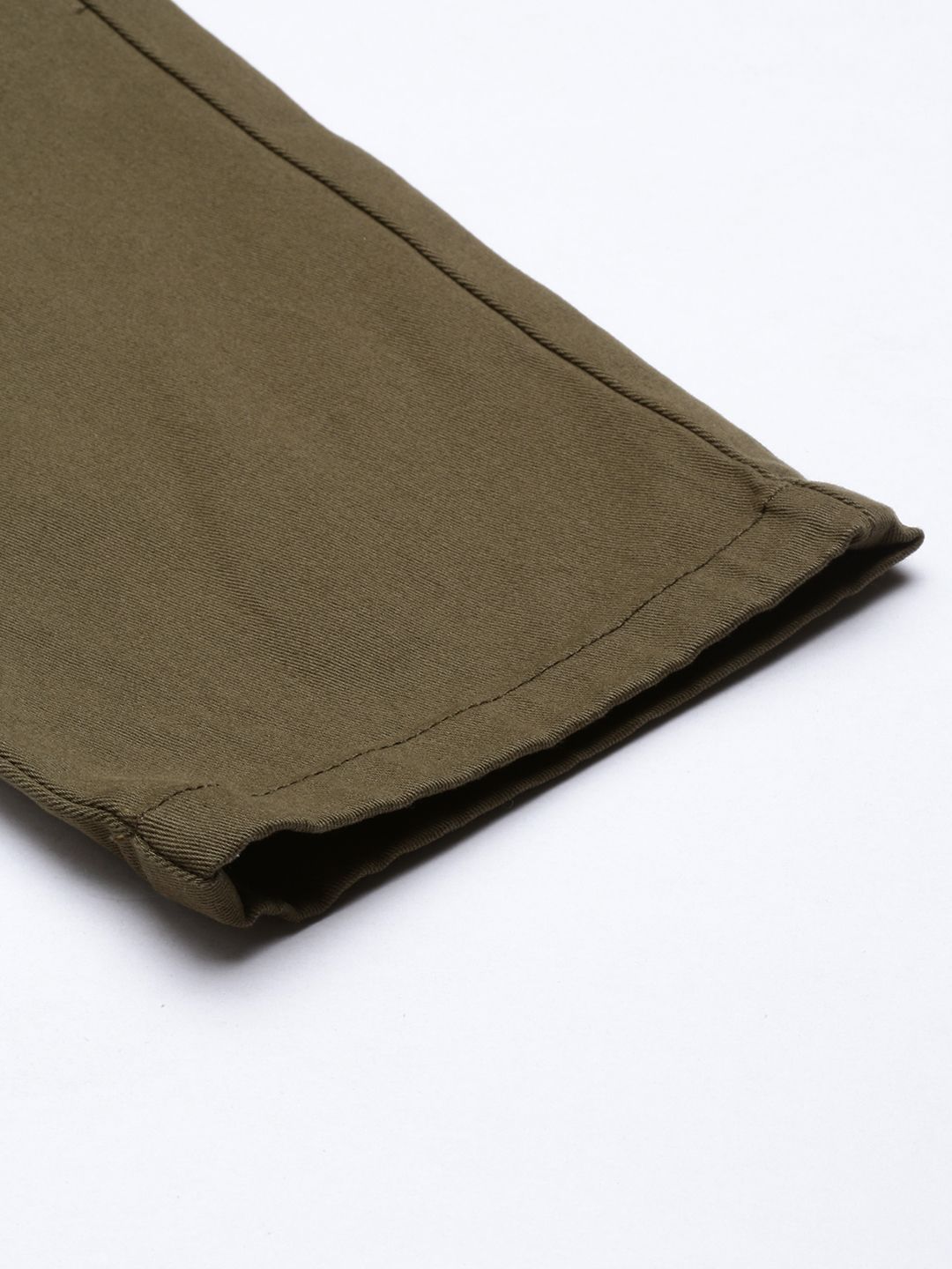 The Indian Garage Co Men Olive Green Slim Fit Chinos Trousers