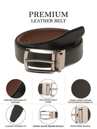 Teakwood Leathers Men Leather Reversible Formal Belt