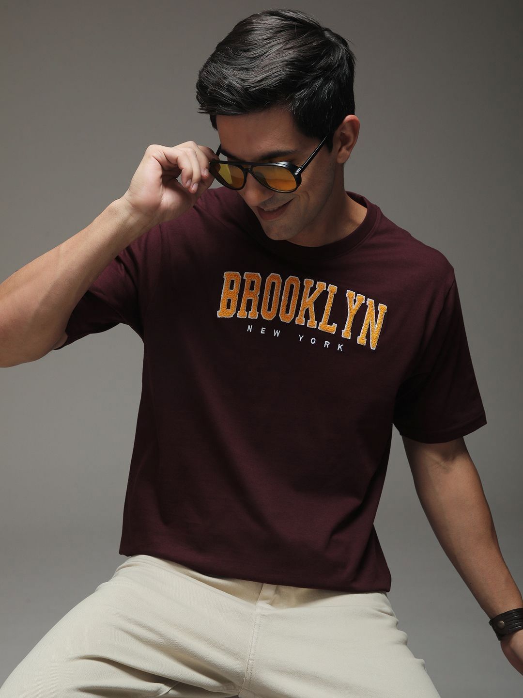 DILLINGER Mens Oversized Short Sleeve Varsity Printed Tshirt