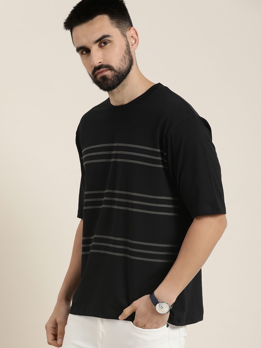DILLINGER Men Striped Oversized T-shirt