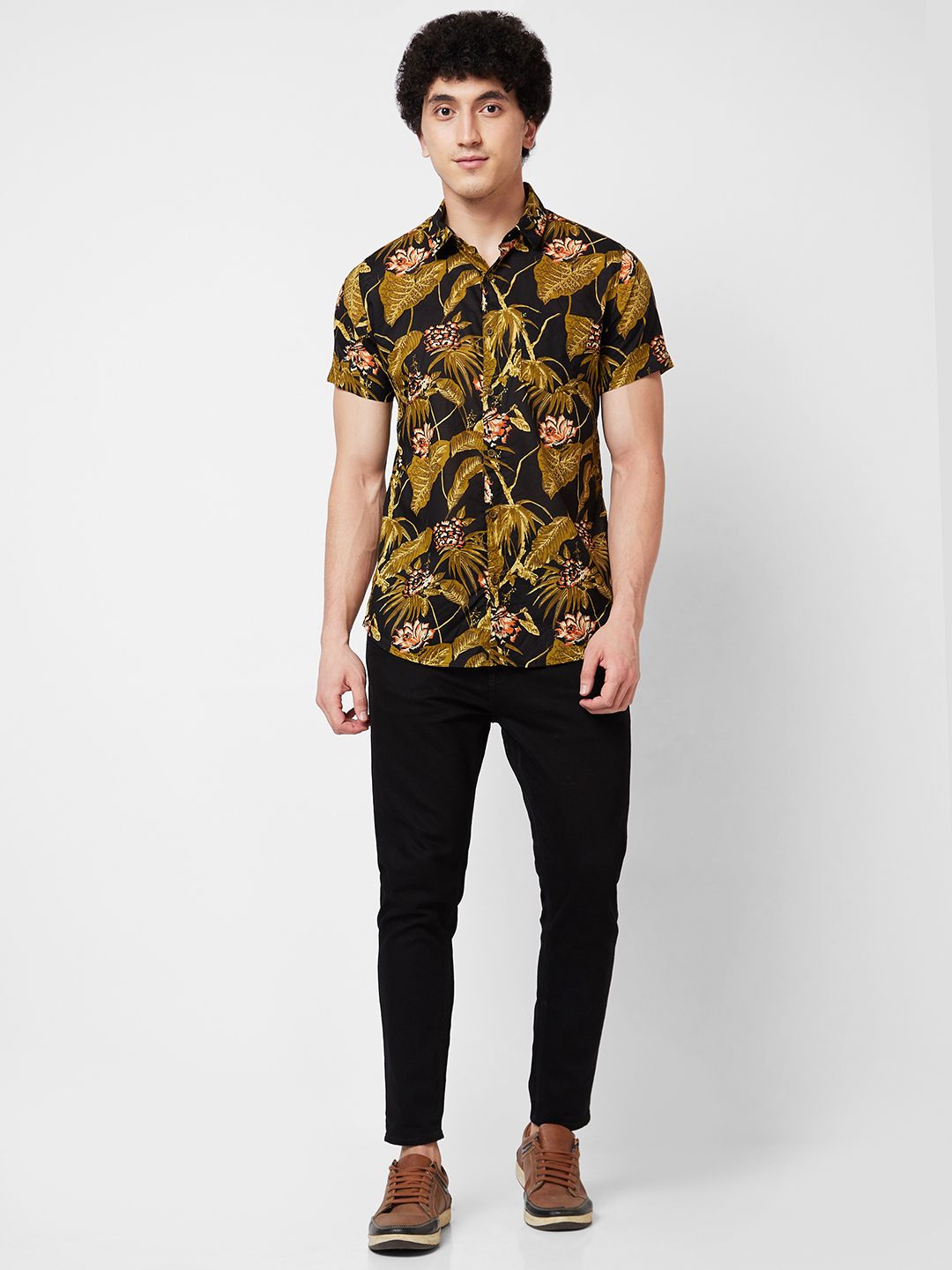 SPYKAR Floral Printed Cotton Casual Shirt