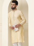 SOJANYA Kurta Lurus Pepejal Berwarna Emas Lelaki