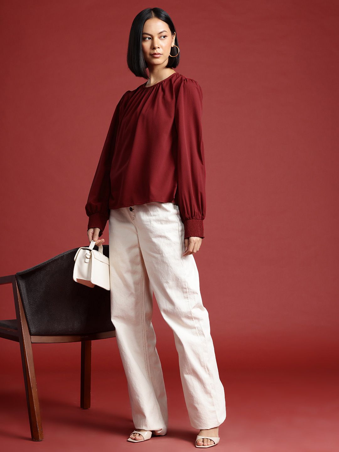 all about you Self-Design Puff Sleeve Top