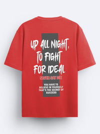 ADRO Men Typography Printed Drop-Shoulder Sleeves Cotton Oversized T-Shirt