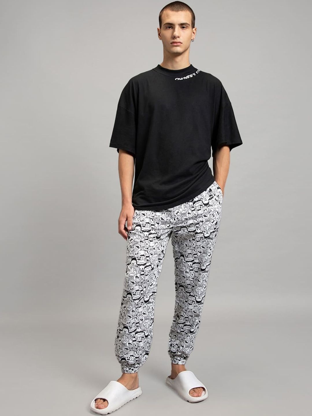 Bewakoof Men Pure Cotton All Over Printed Lounge Pants