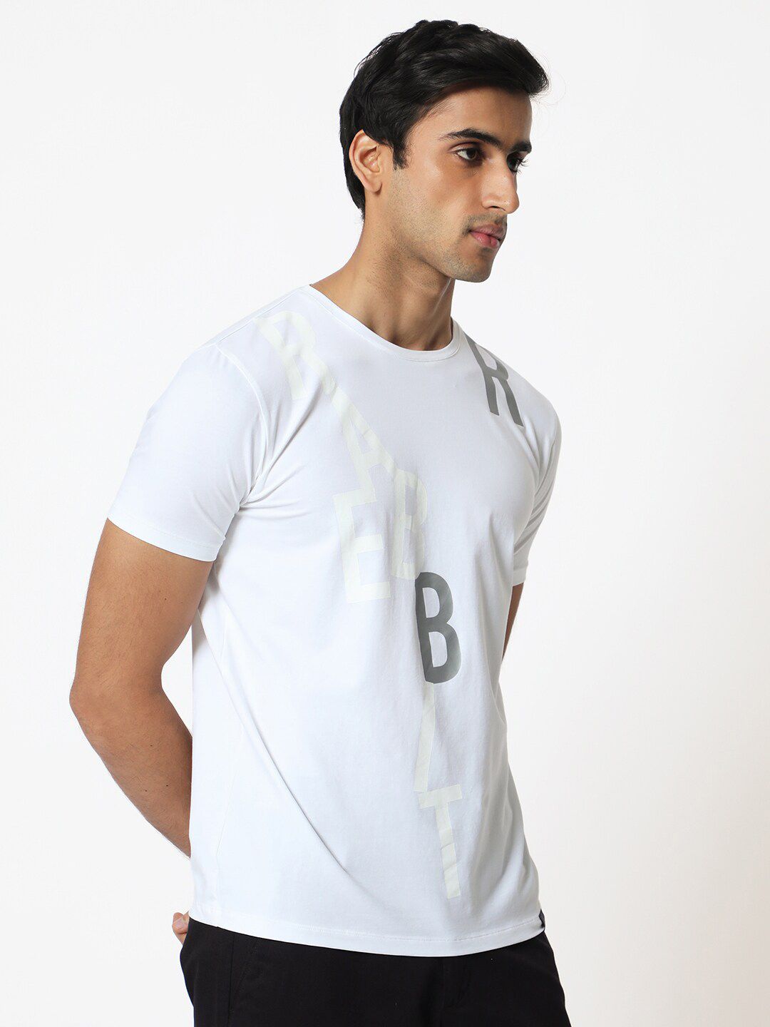 RARE RABBIT Men Heras Typography Printed Cotton Slim Fit T-Shirt