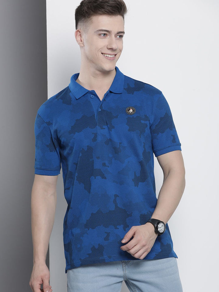 The Indian Garage Co Men Abstract Printed Polo Collar T-shirt