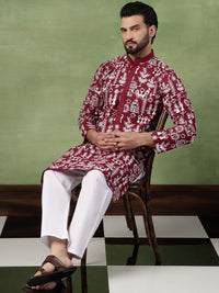 SOJANYA Men Embroidered Thread Work Kurta