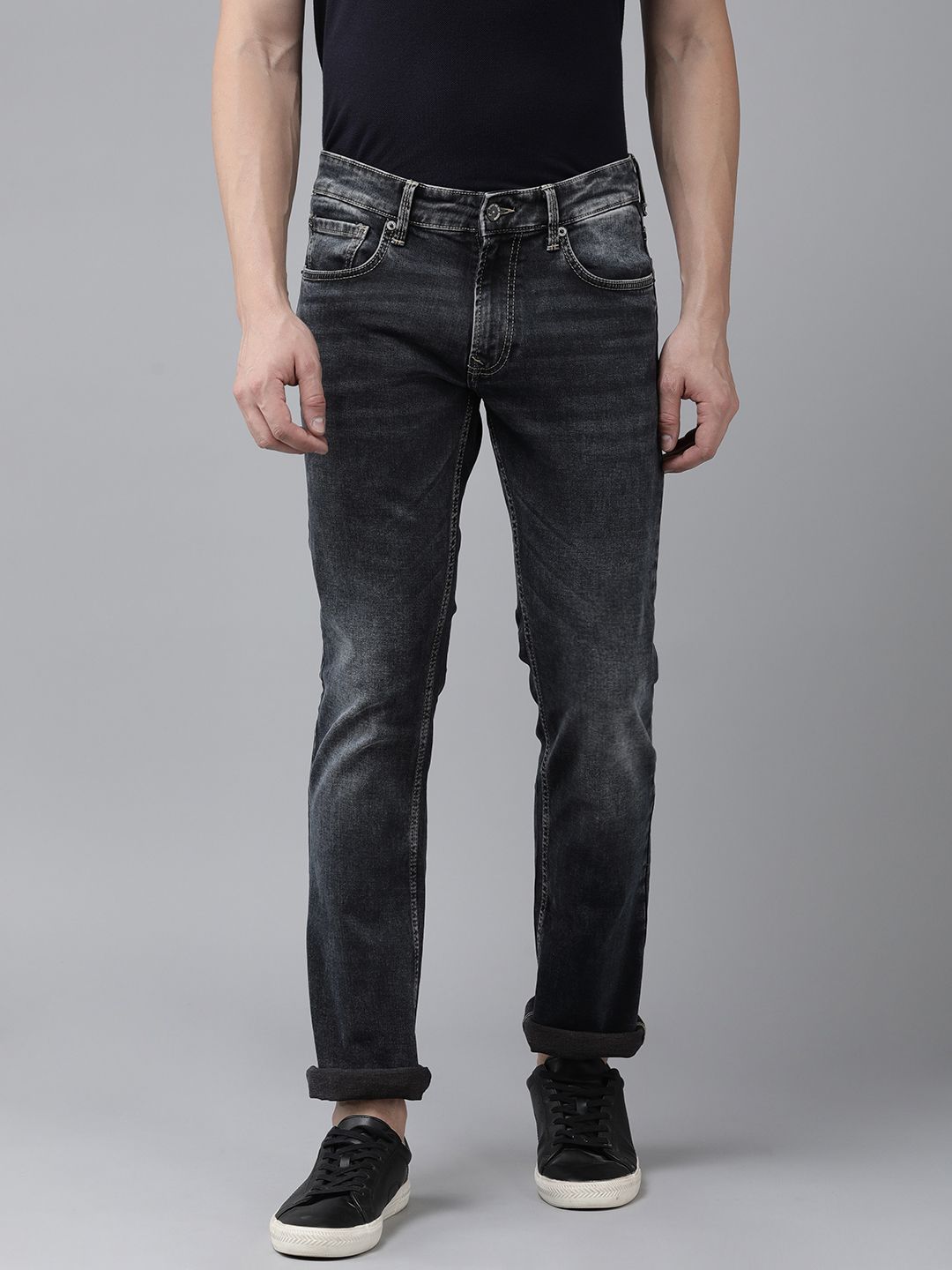 SPYKAR Men Rafter Bootcut Heavy Fade Stretchable Jeans