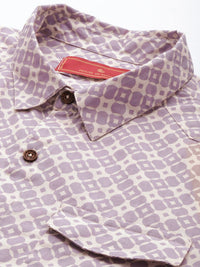 House of Pataudi Men Printed Pure Cotton Jashn  Style Kurta with Trousers