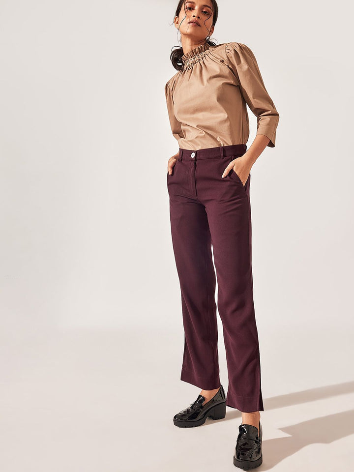 The Label Life Women Straight Fit Slip On Trousers