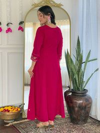 KALINI Women Floral Embroidered Regular Thread Work Kurta with Trousers & With Dupatta