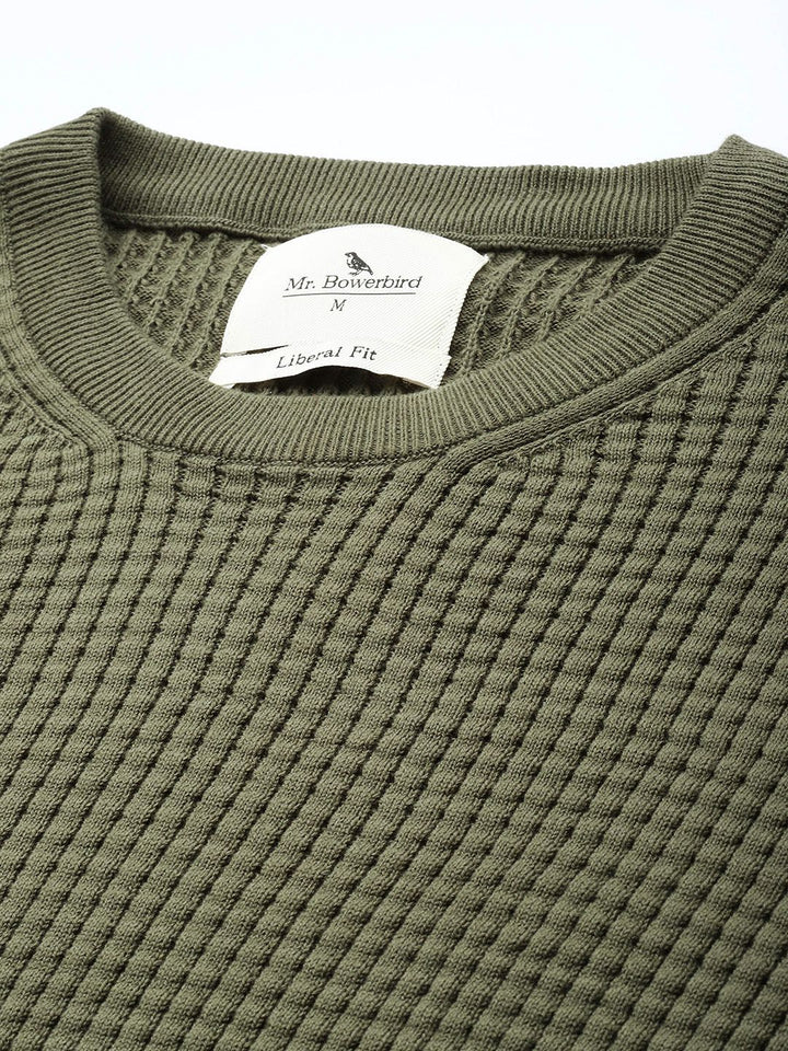 Mr Bowerbird Pure Cotton Self-Design Pullover Sweater