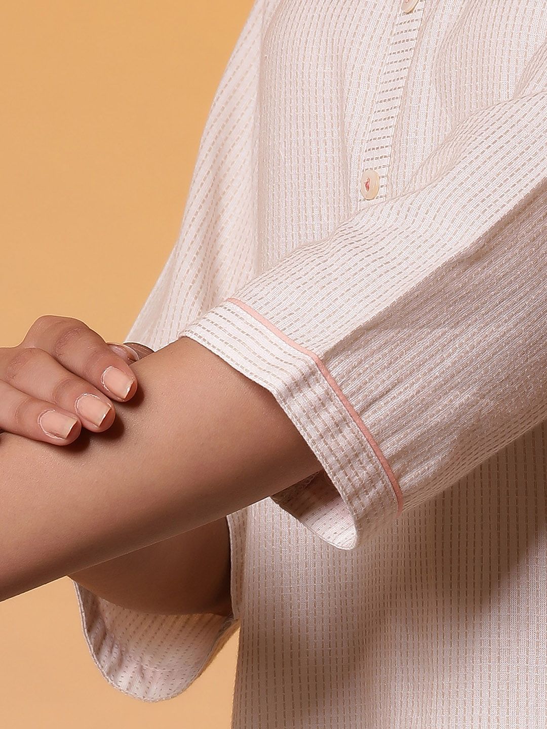 AURELIA Women Striped Regular Pure Cotton Kurta With Trousers & Dupatta