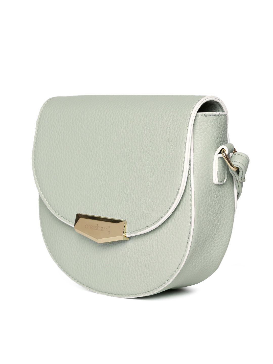 DressBerry Mint Green Solid Sling Bag