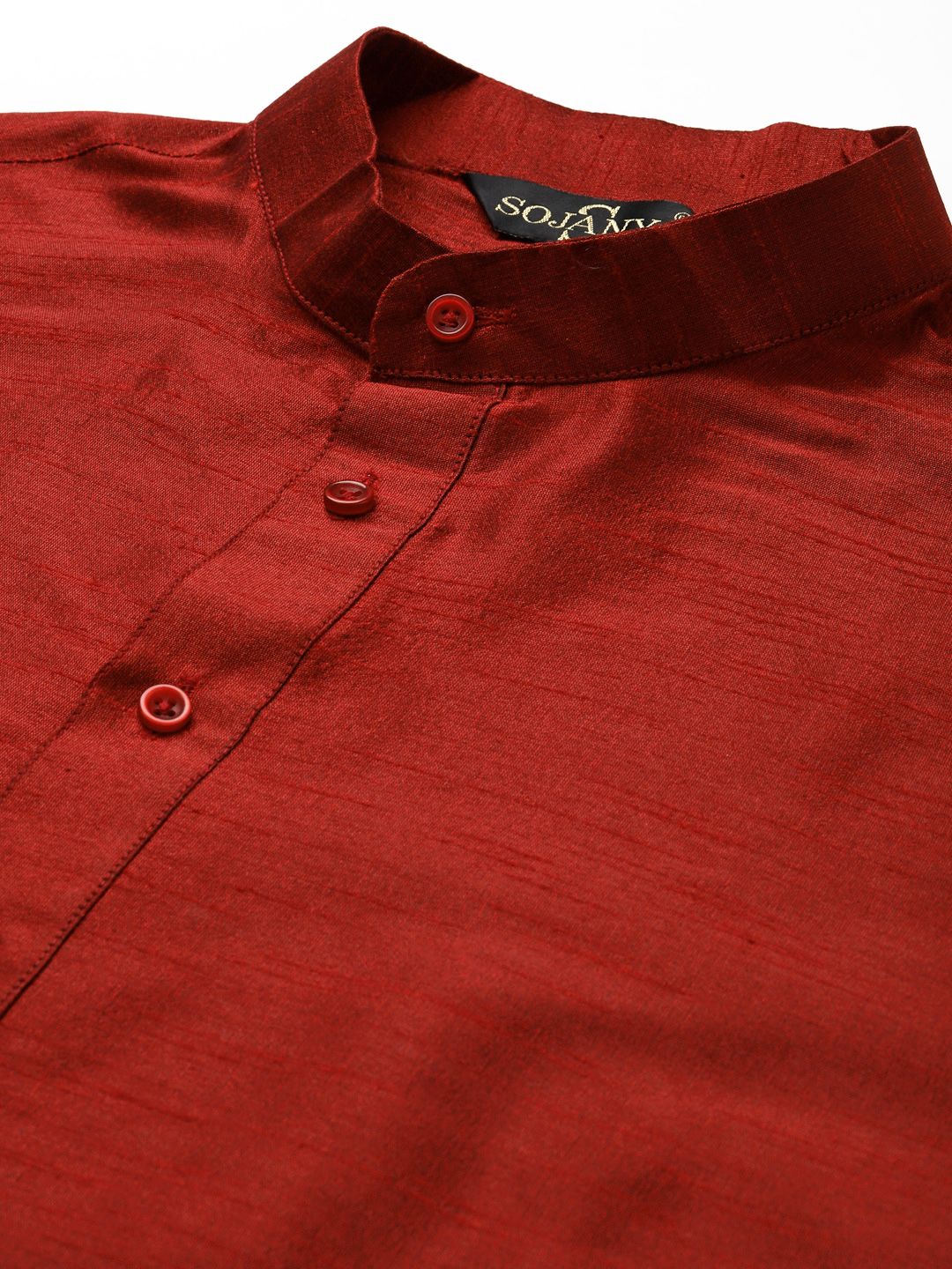SOJANYA Men Maroon Kurta with Churidar & Nehru Jacket