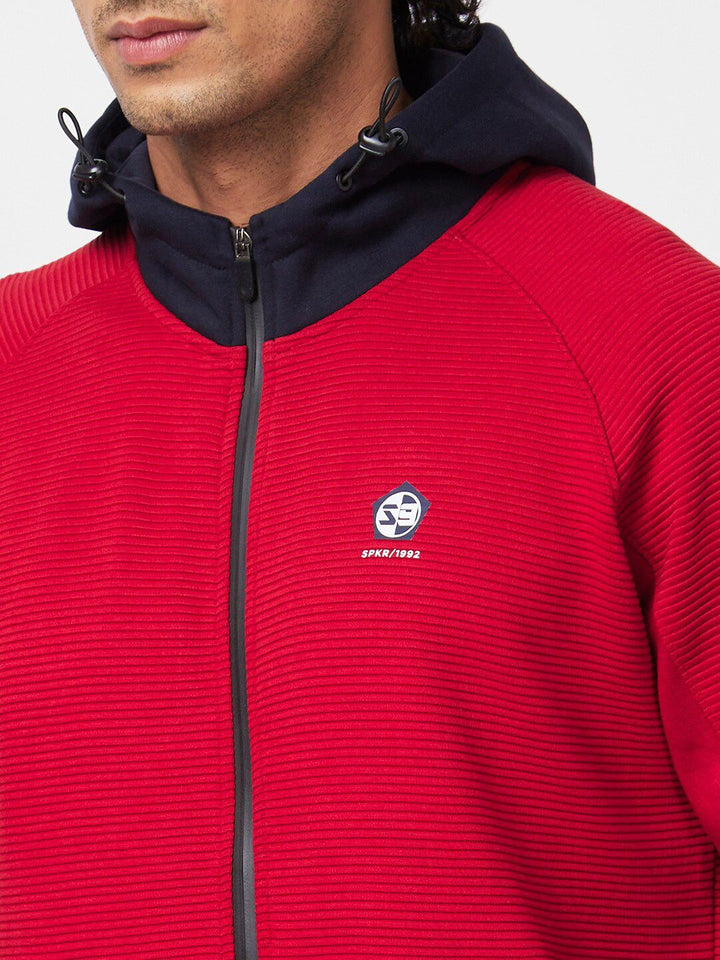 SPYKAR Cotton Hooded Front-Open Sweatshirt