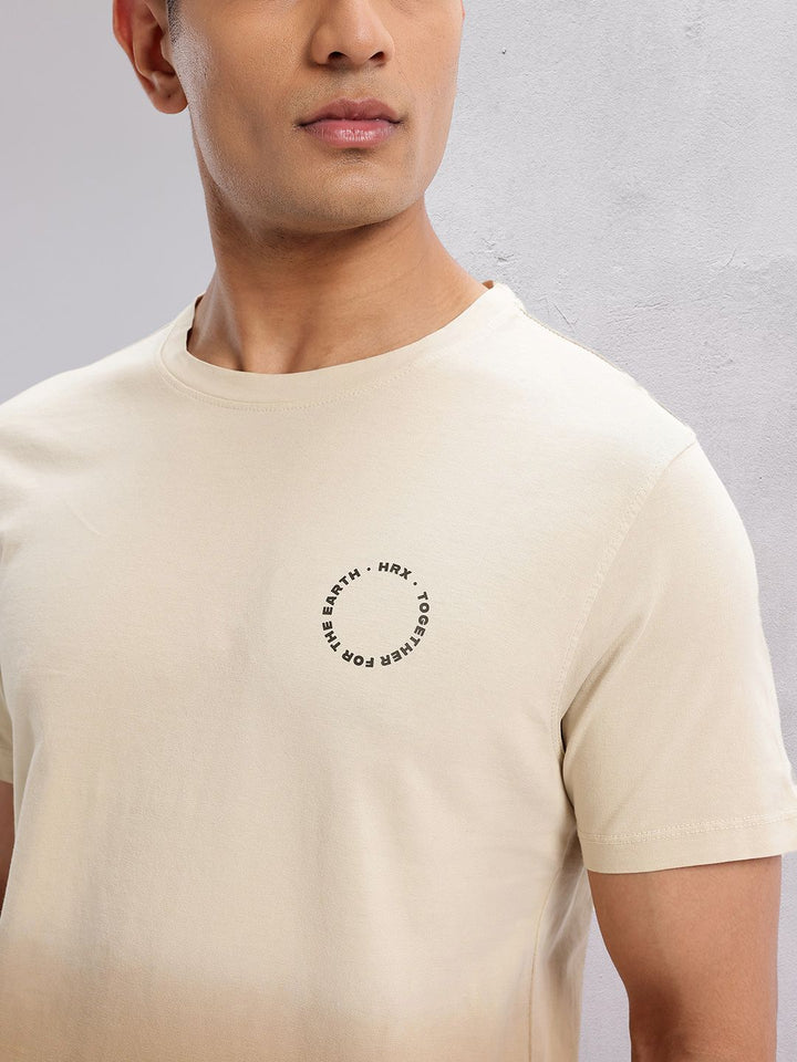 HRX by Hrithik Roshan Ombre Effect Brand Logo Detail Pure Cotton Yoga T-shirt
