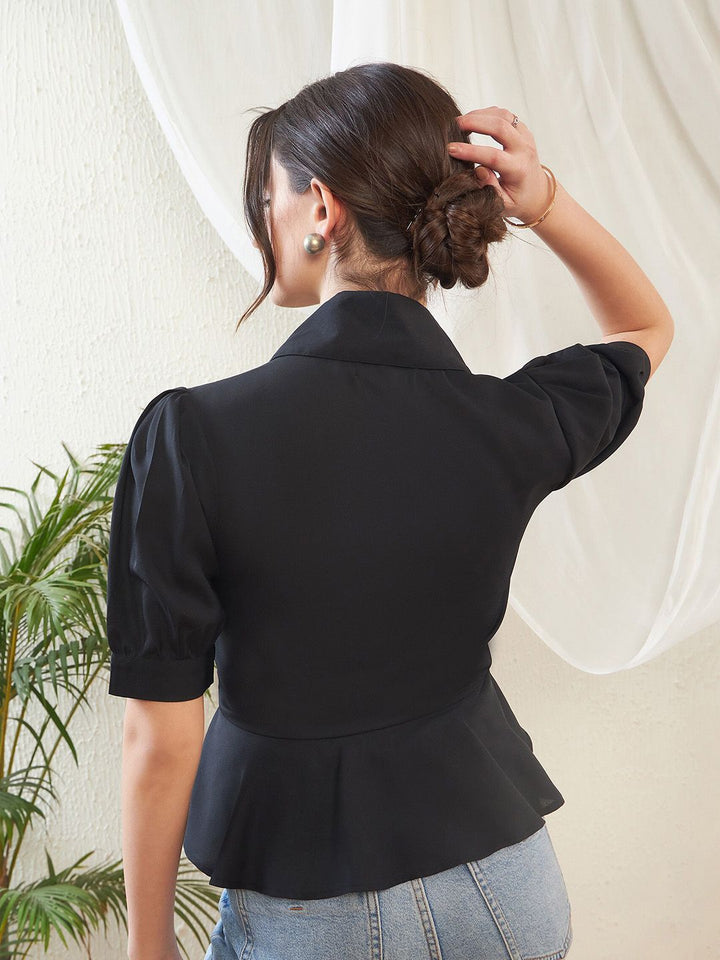 Atasan Gaya Baju Georgette Lengan Puff SASSAFRAS