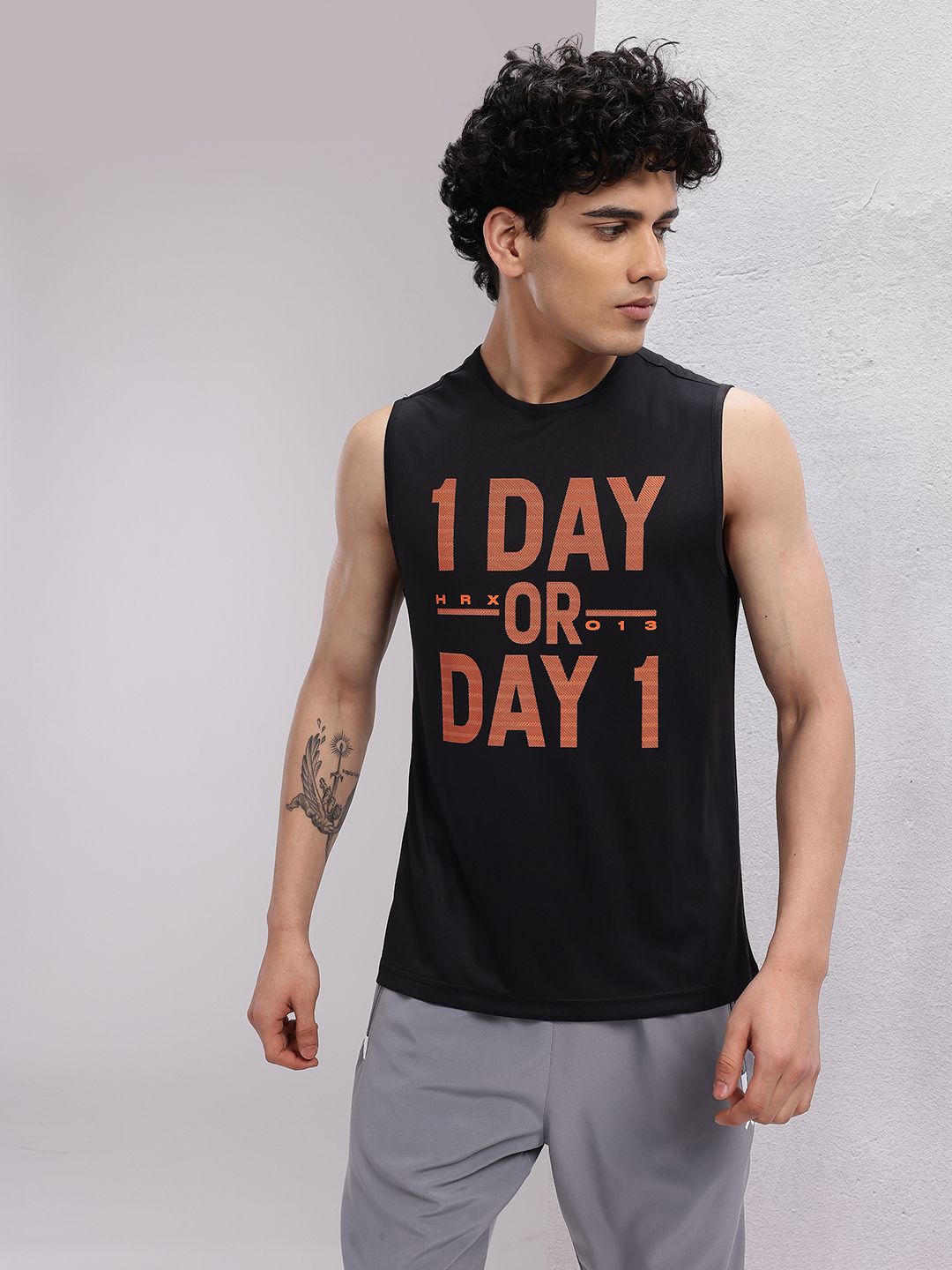HRX by Hrithik Roshan Brand Logo Printed Rapid-Dry Training T-shirt