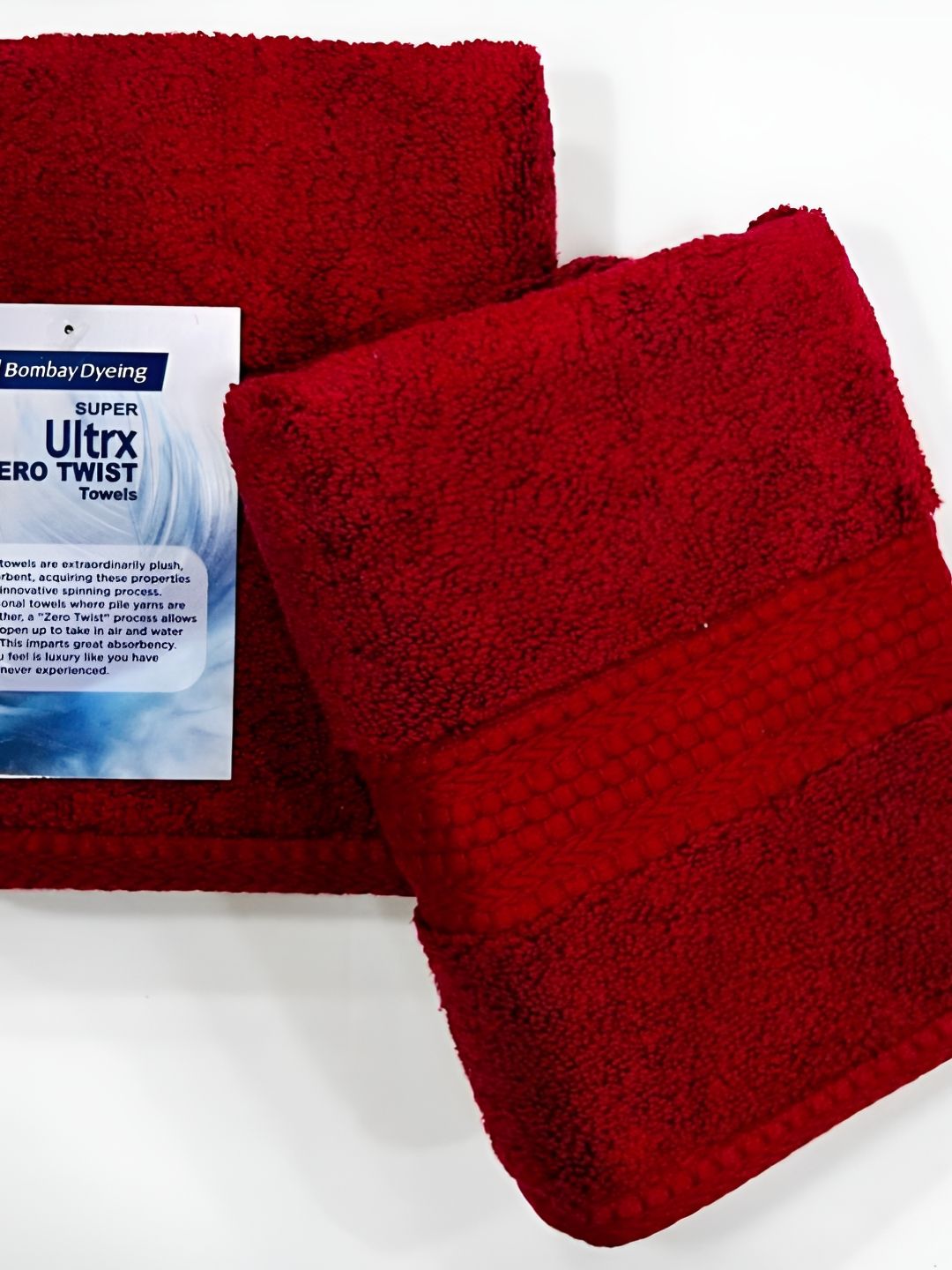 BOMBAY DYEING Mauve Pure Cotton 2 Pieces Pure Cotton 650 GSM Hand Towels