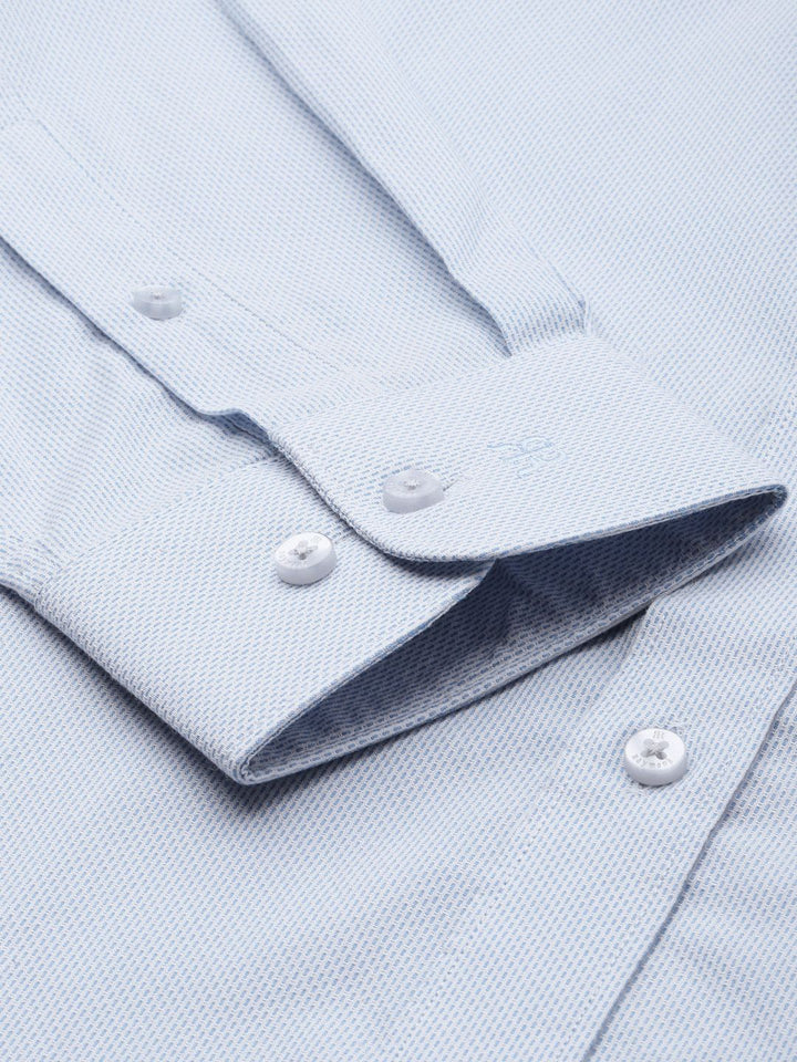 Raymond Pure Cotton Self Design Textured Slim Fit Formal Shirt