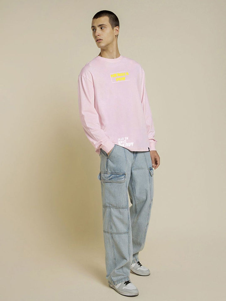 Bewakoof Pure Cotton Typography Printed Round Neck Oversized Garfield T-shirt