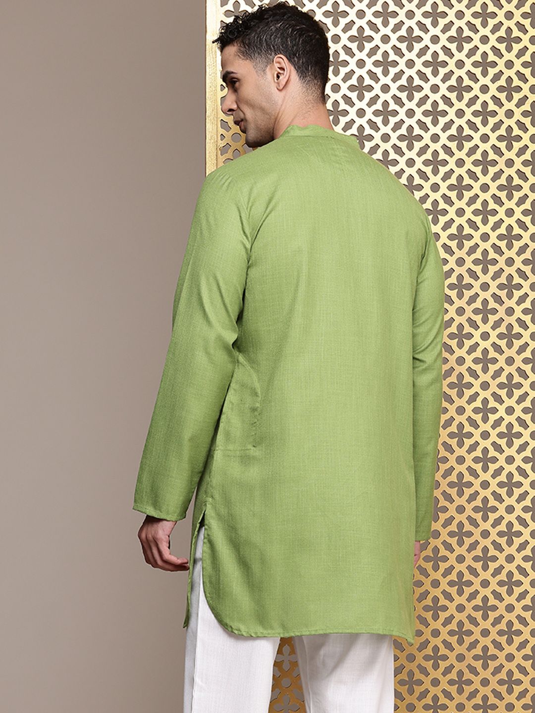 House of Pataudi Band Collar Rozana Kurta