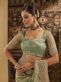 Kasee ​​Floral Zardozi Supernet Designer Saree