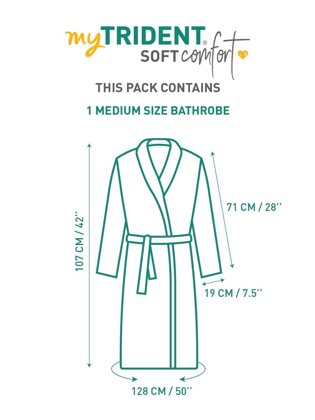 MYTRIDENT Women Peach Pure Cotton Bath Robe