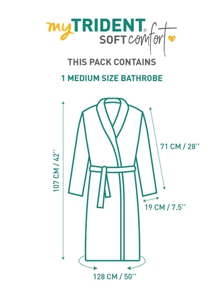 MYTRIDENT Women Peach Pure Cotton Bath Robe