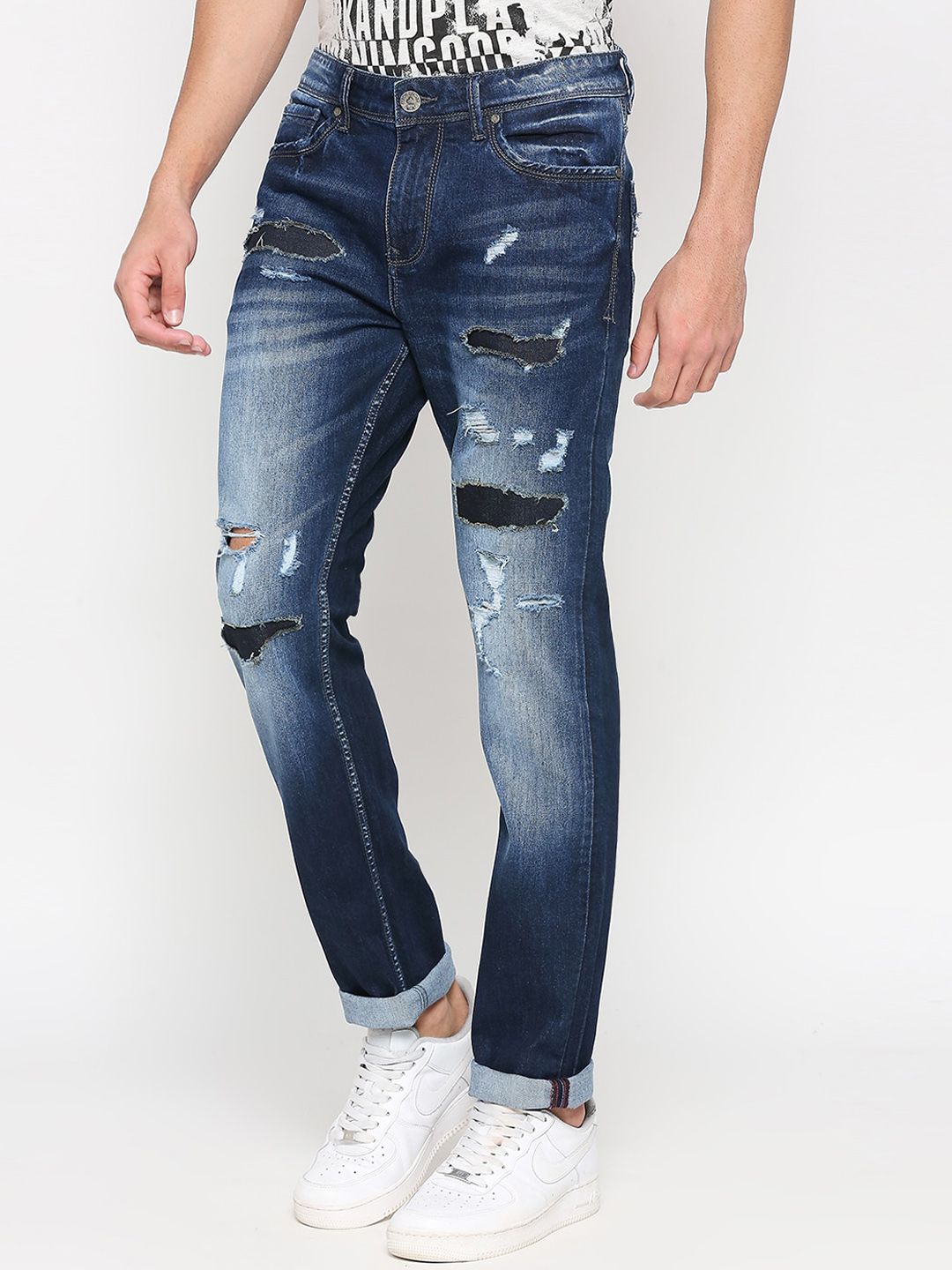 Being Human Men Mildly Distressed Heavy Fade Slim Fit Jeans