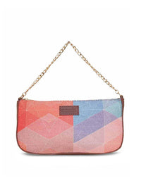 ZOUK Printed Structured Baguette Bag Handbags