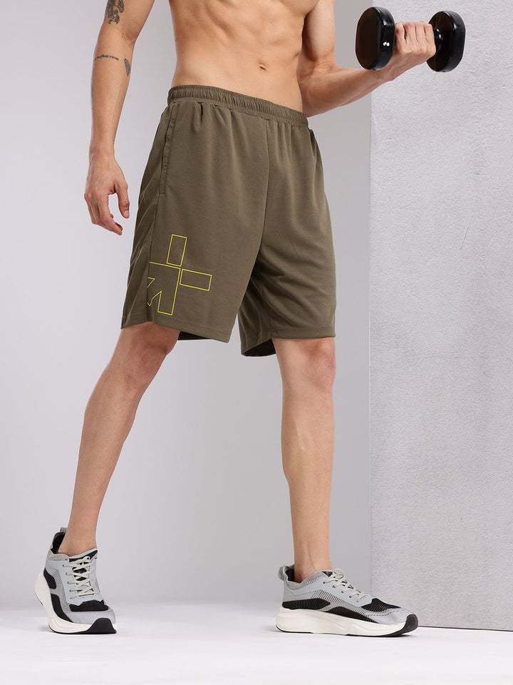 HRX by Hrithik Roshan Men Brand Logo Printed Mid-Rise Rapid-Dry Training Shorts