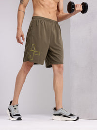 HRX by Hrithik Roshan Men Brand Logo Printed Mid-Rise Rapid-Dry Training Shorts