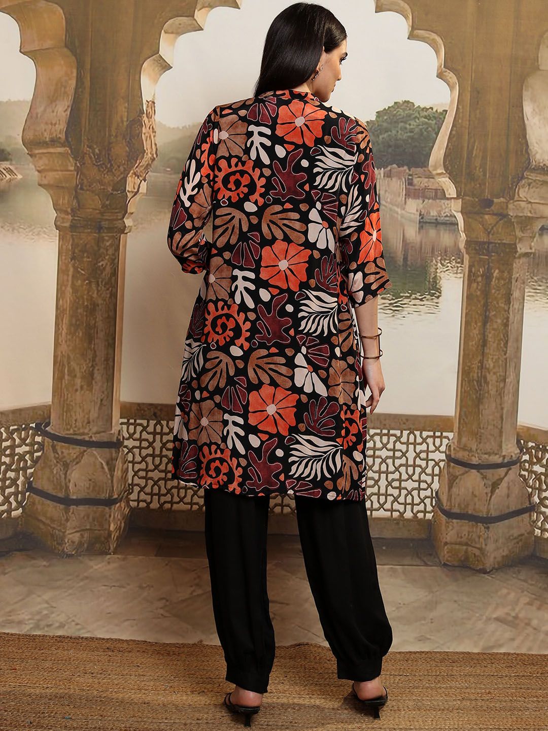 Vishudh Women Printed Top with Trousers & Jacket  Co-ords Set