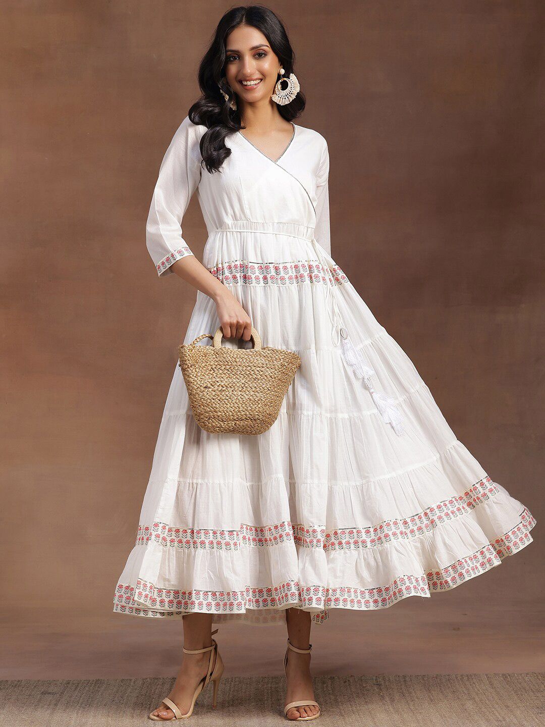 Libas Fit & Flare Midi Pure Cotton Anarkali Dress